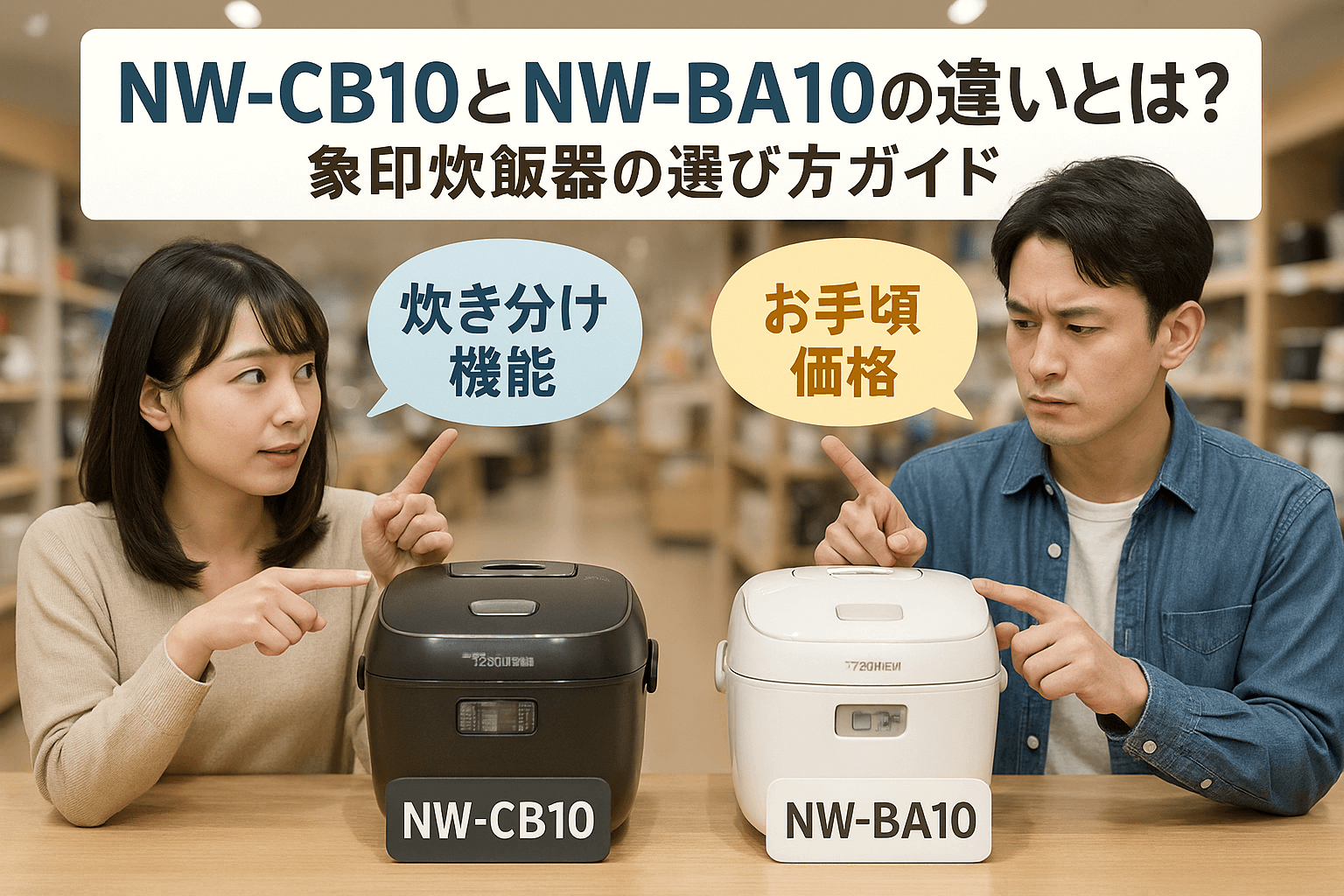 NW-CB10とNW-BA10の違いとは？象印炊飯器の選び方ガイド
